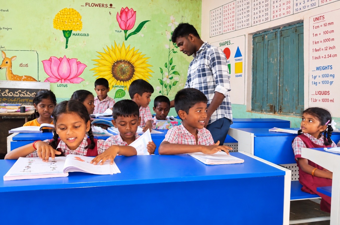 Two children learning together