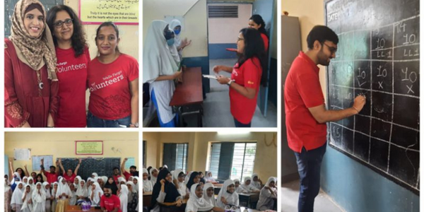 The DMI team, Wells Fargo, India conducted their first Physical event with Nirmaan Organization At GGHS, Golconda, Hyderabad.