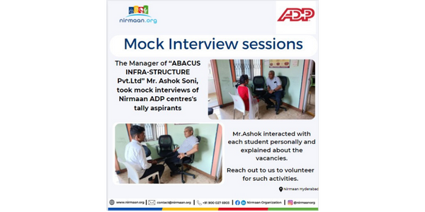 ADP YEP centre Visit By The Manager of “ABACUS INFRA-STRUCTURE Pvt.Ltd”