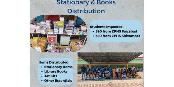Stationary and Books Distribution at ZPHS Faizabad & ZPHS Shivampet from Carrier