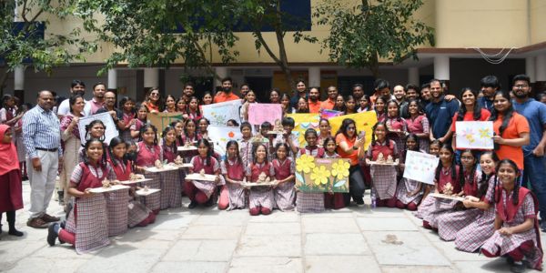 DBS Tech employees volunteer at Eco-friendly Ganesha Making Workshop at GHS Sanathnagar