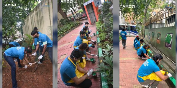 AMD Volunteers Join Hands for Inspiring Dhanvantari Park Beautification, Benefiting Over 400 Daily Walkers